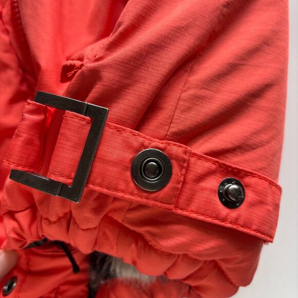 Fox Racing Women's S Full Zip Coat Orange Cheetah Fur Lined Graphic Logo on Side - Picture 11 of 14